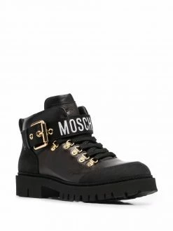 Moschino logo-strap chunky boots