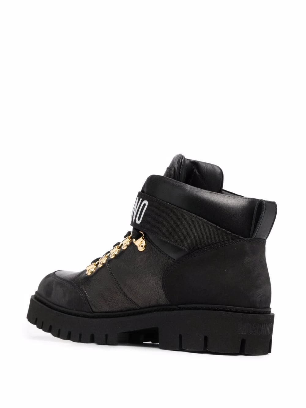 Top 10 ๐ฅ Moschino Logo strap chunky ๐ฅพ boots ๐ 5 Moschino logo-strap chunky boots
