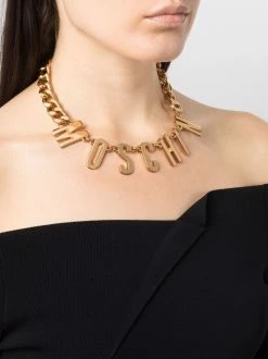 Moschino logo-lettering chain chocker