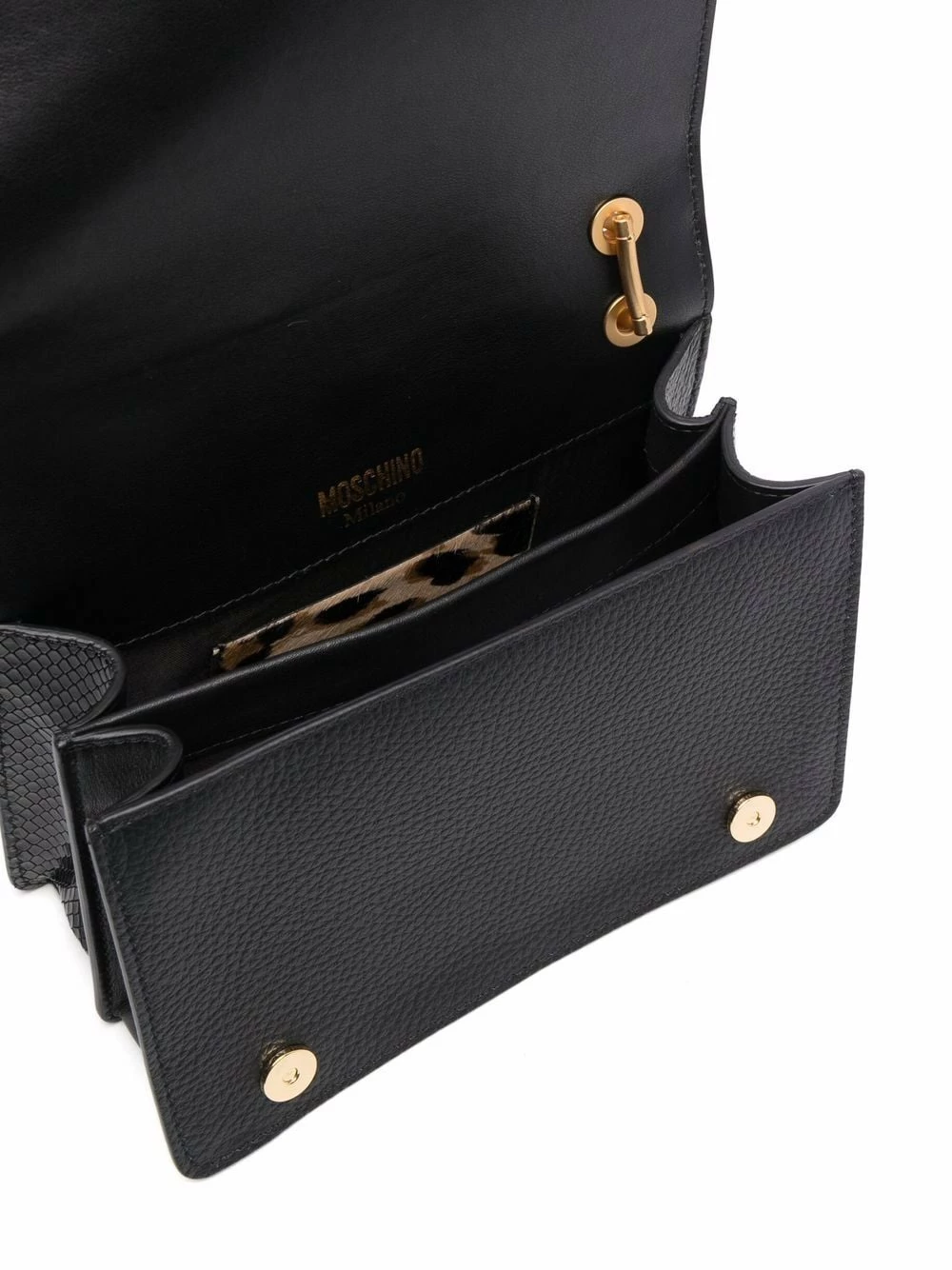 Brand new ⭐ Moschino Panelled leather shoulder bag ⌛ 7 Moschino panelled leather shoulder bag