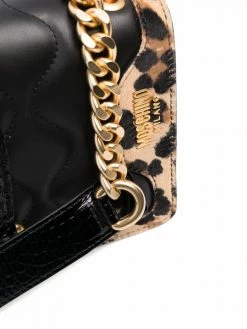 Brand new ⭐ Moschino Panelled leather shoulder bag ⌛ 10 Moschino panelled leather shoulder bag