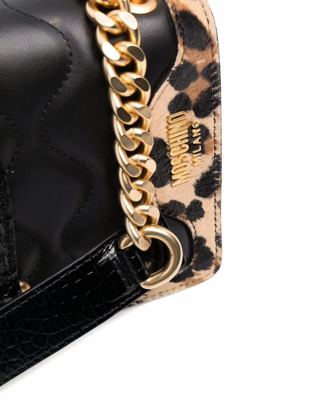 Brand new ⭐ Moschino Panelled leather shoulder bag ⌛ 6 Moschino panelled leather shoulder bag