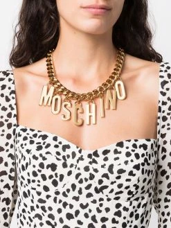 Moschino logo lettering choker