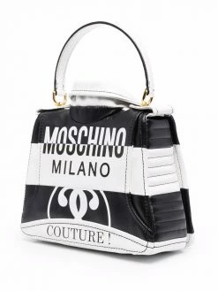 Moschino striped panelled tote bag