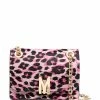 Moschino logo-plaque leopard-print shoulder bag