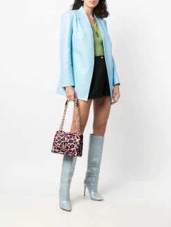 Moschino logo-plaque leopard-print shoulder bag