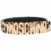 Moschino logo-plaque leopard-print belt