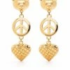 Moschino heart pendant earrings