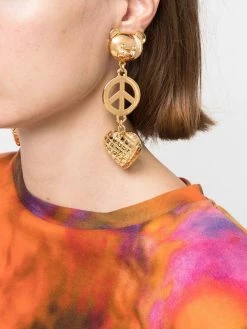 Moschino heart pendant earrings