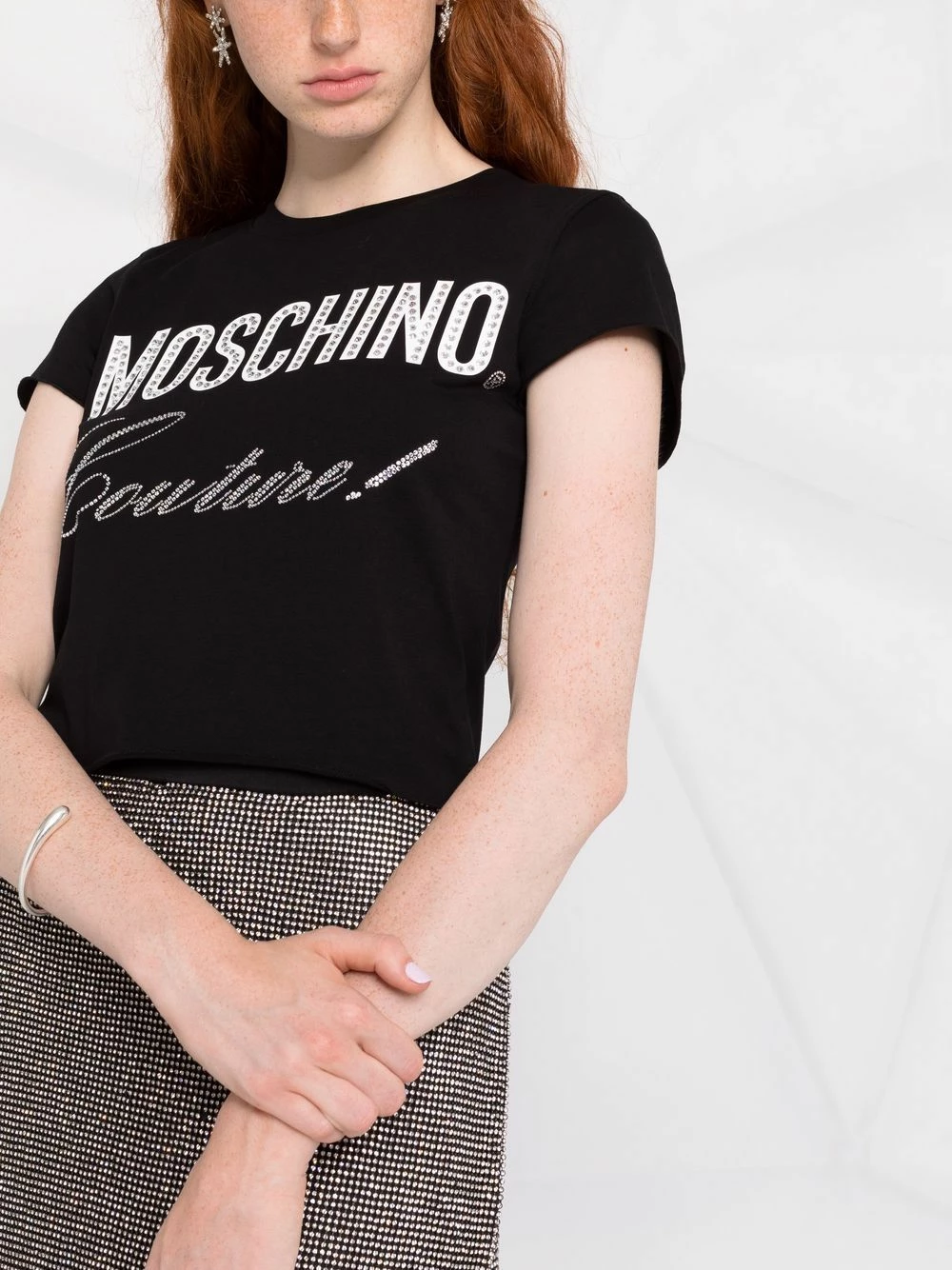 Discount ๐งจ Moschino Couture logo cropped T ๐ shirt ๐ 7 Moschino Couture logo cropped T-shirt
