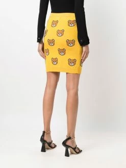 Moschino teddy bear-print wool skirt