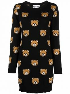 Moschino teddy-intarsia knitted dress
