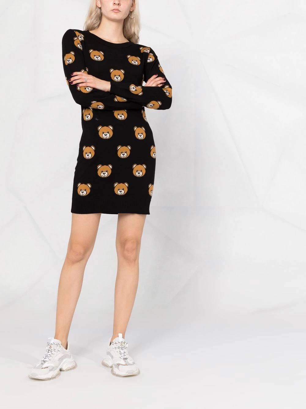 Flash Sale ๐ Moschino Teddy intarsia knitted ๐ dress ๐ 4 Moschino teddy-intarsia knitted dress