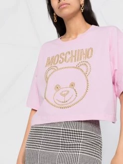 Moschino Teddy Studs cropped T-shirt
