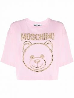 Moschino Teddy Studs cropped T-shirt