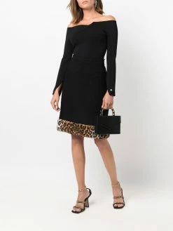 Moschino leopard-print high-waist skirt
