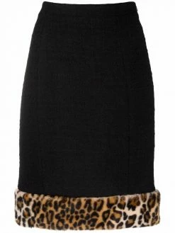 Moschino leopard-print high-waist skirt