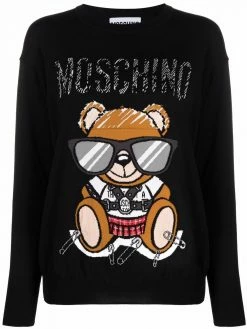 Moschino teddy bear-intarsia sweatshirt