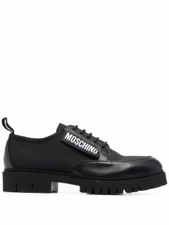 Moschino side logo-patch loafers