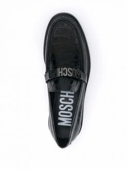 Moschino logo-plaque loafers
