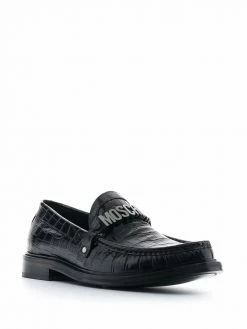 Moschino logo-plaque loafers
