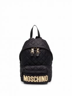 Moschino logo-plaque quilted backpack