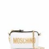 Moschino logo-print zip-up leather satchel bag