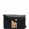 Moschino logo-plaque leather clutch bag
