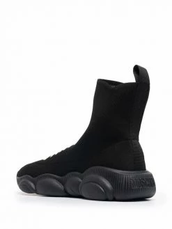 Moschino logo intarsia-knit high-top sneakers