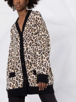 Moschino V-neck leopard-print cardigan