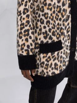Moschino V-neck leopard-print cardigan