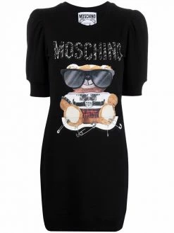 Moschino graphic-print short-sleve dress
