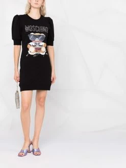 Moschino graphic-print short-sleve dress