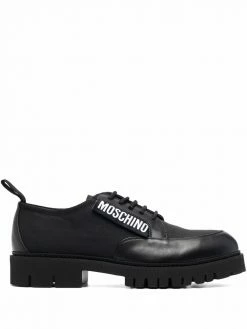 Moschino logo patch lace-up shoes