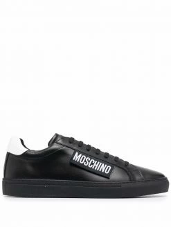 Moschino logo tab lace-up low-top sneakers
