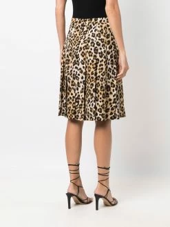 Moschino leopard-print pleated skirt