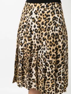 Moschino leopard-print pleated skirt