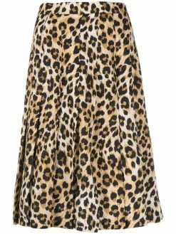 Moschino leopard-print pleated skirt