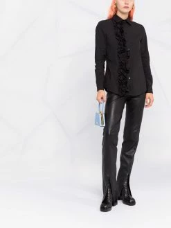 Moschino ruffle-trim stretch-cotton shirt