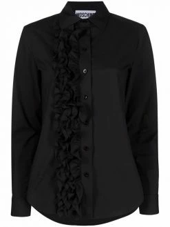 Moschino ruffle-trim stretch-cotton shirt