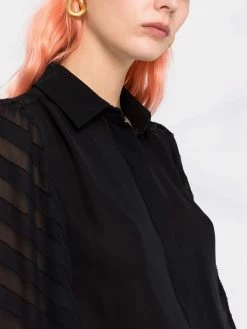 Moschino puff-sleeve silk shirt