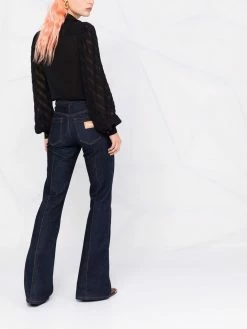 Moschino puff-sleeve silk shirt