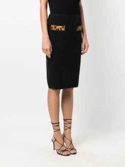 Moschino leopard-trim skirt