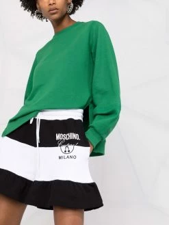Moschino logo-print striped track shorts