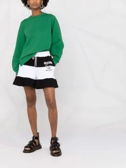 Moschino logo-print striped track shorts