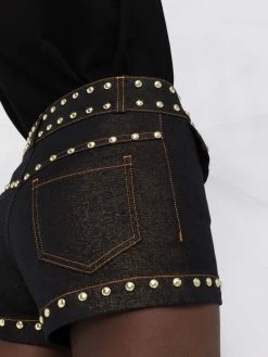 Moschino Teddy Bear button denim shorts