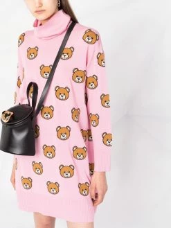 Moschino Teddy Bear knitted roll-neck dress