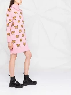 Moschino Teddy Bear knitted roll-neck dress