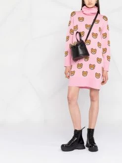 Moschino Teddy Bear knitted roll-neck dress