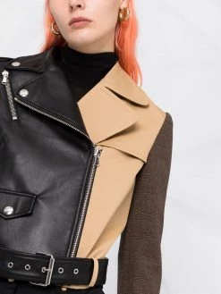 Moschino multi-panel biker jacket